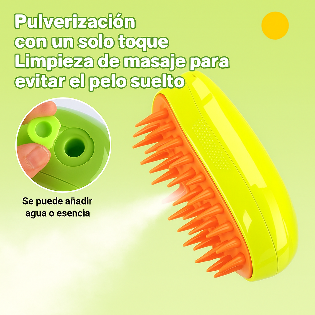 Cepillo de vapor para mascotas: Baño Express sem Estresse