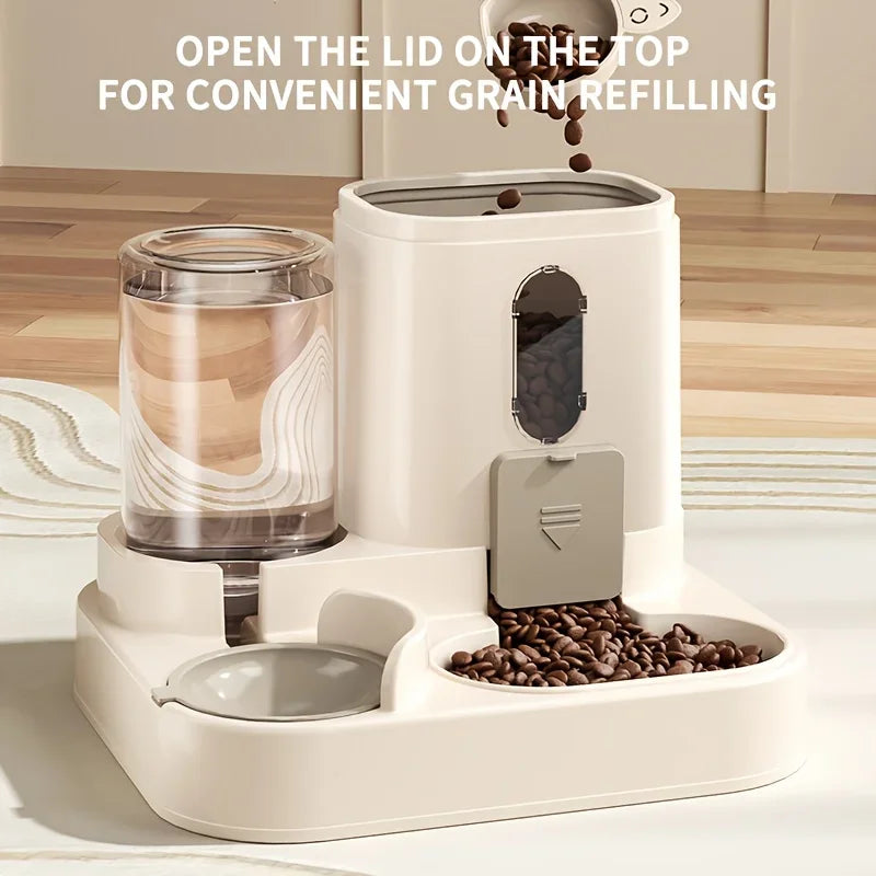 Dispensador de comida para gatos 2 en 1