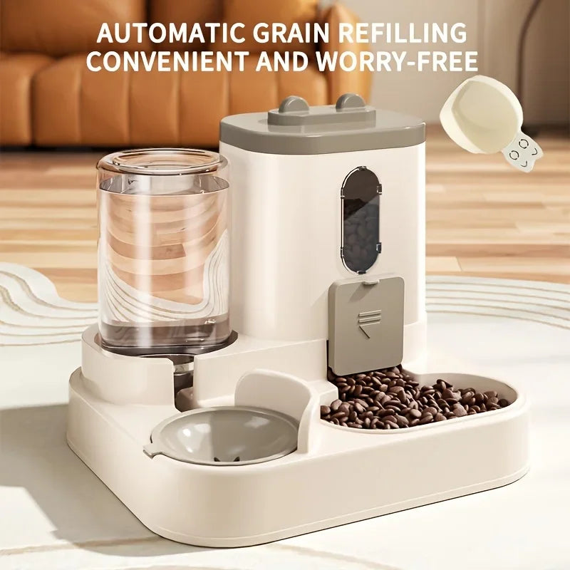 Dispensador de comida para gatos 2 en 1