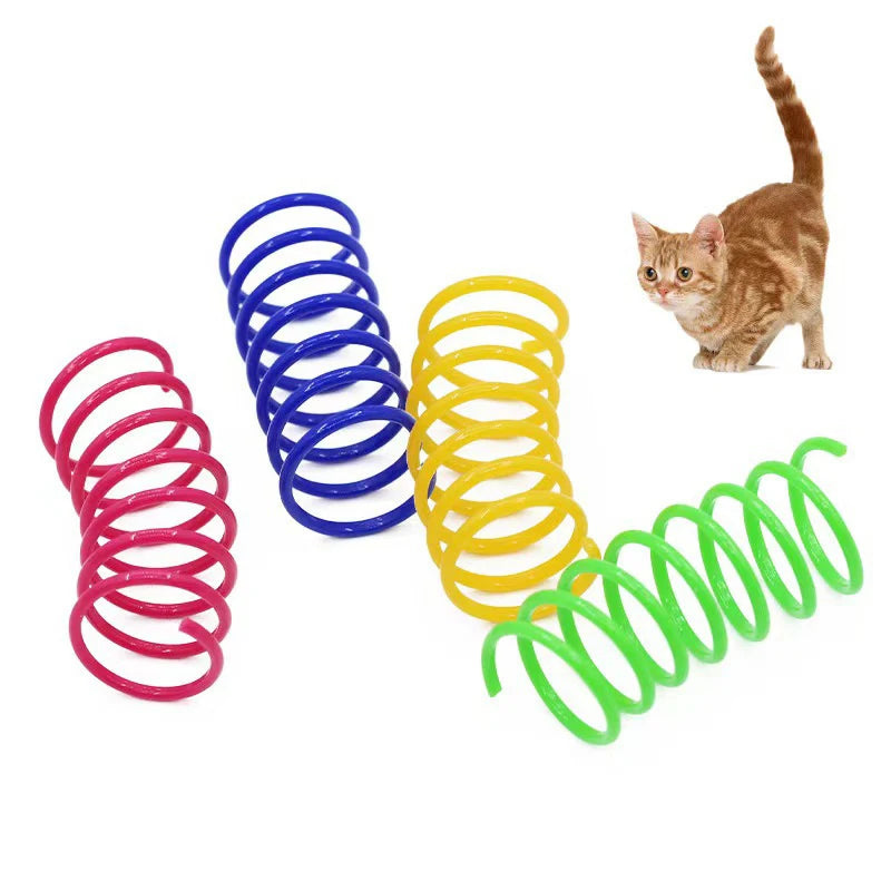Juguete de plástico con resorte para gatos
