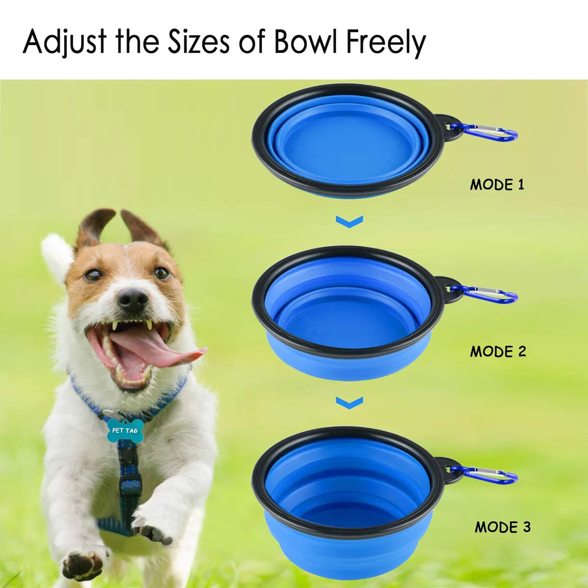 Comedero plegable de silicona para perros