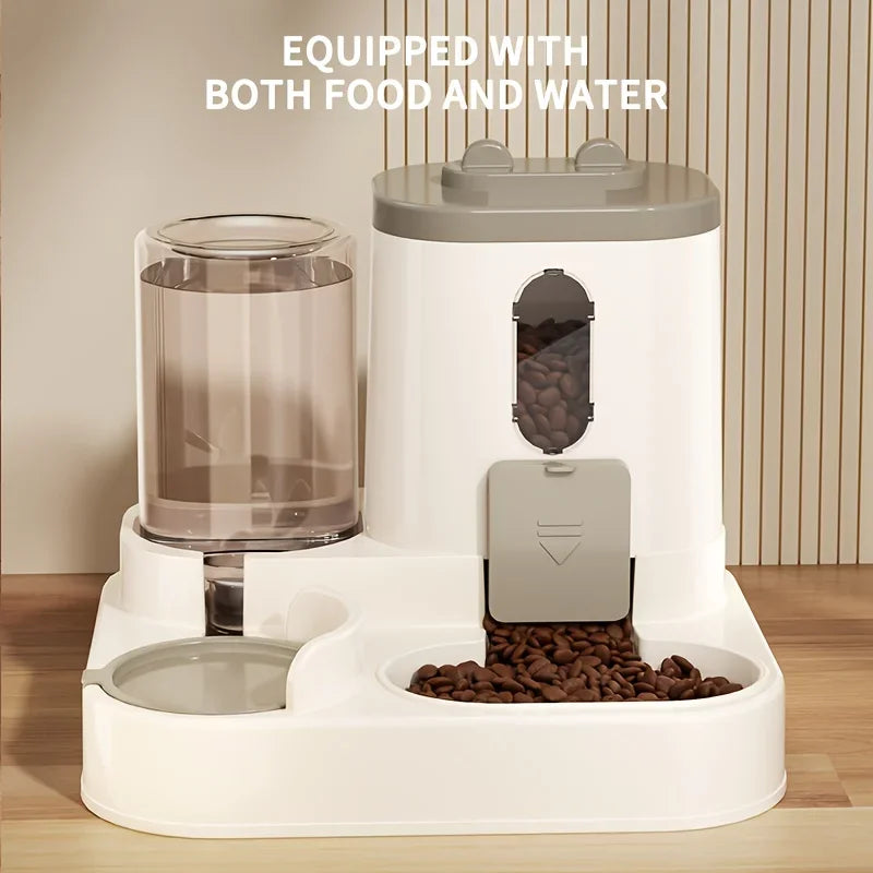 Dispensador de comida para gatos 2 en 1