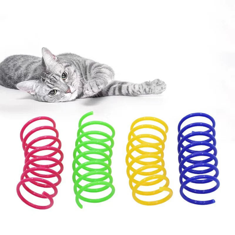 Juguete de plástico con resorte para gatos