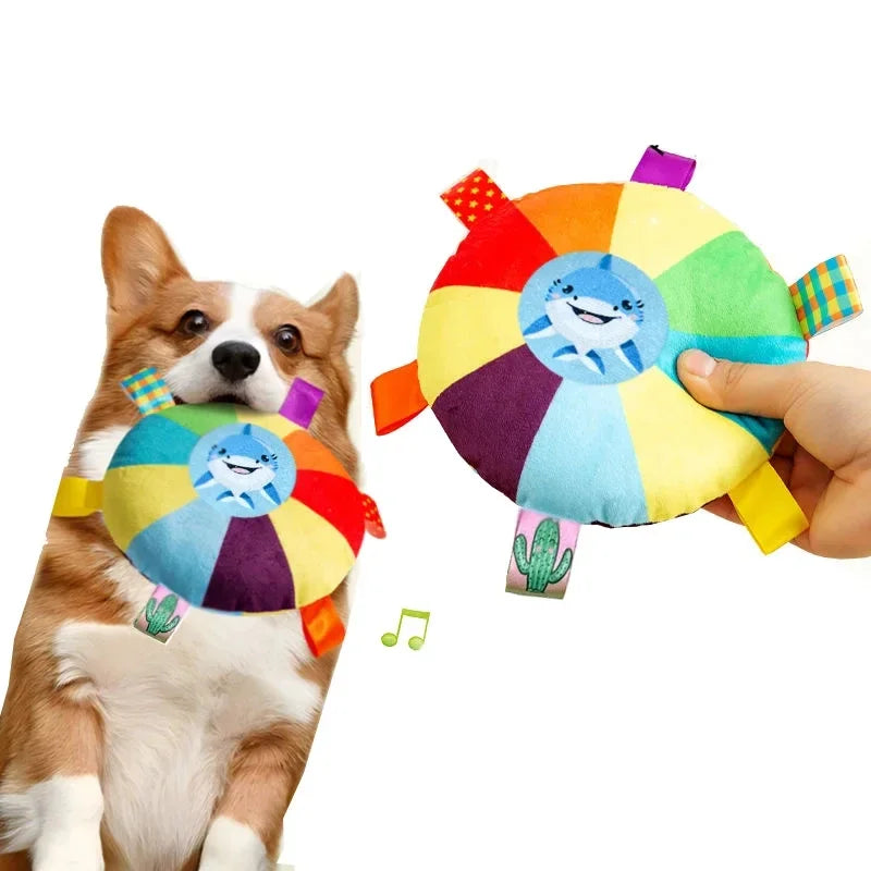 Divertidos juguetes de peluche de arcoíris para perros