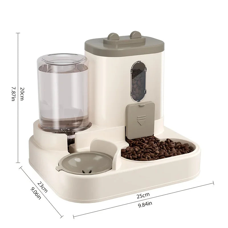 Dispensador de comida para gatos 2 en 1
