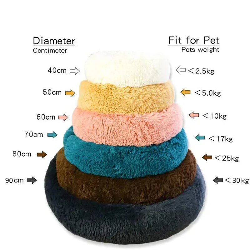 Cama redonda para mascotas de 40 a 90 cm para perros grandes