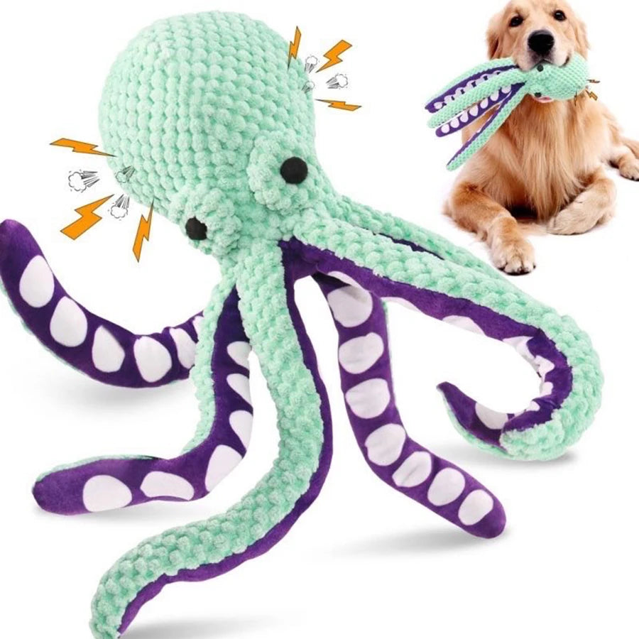 Juguete de pulpo de peluche para perro