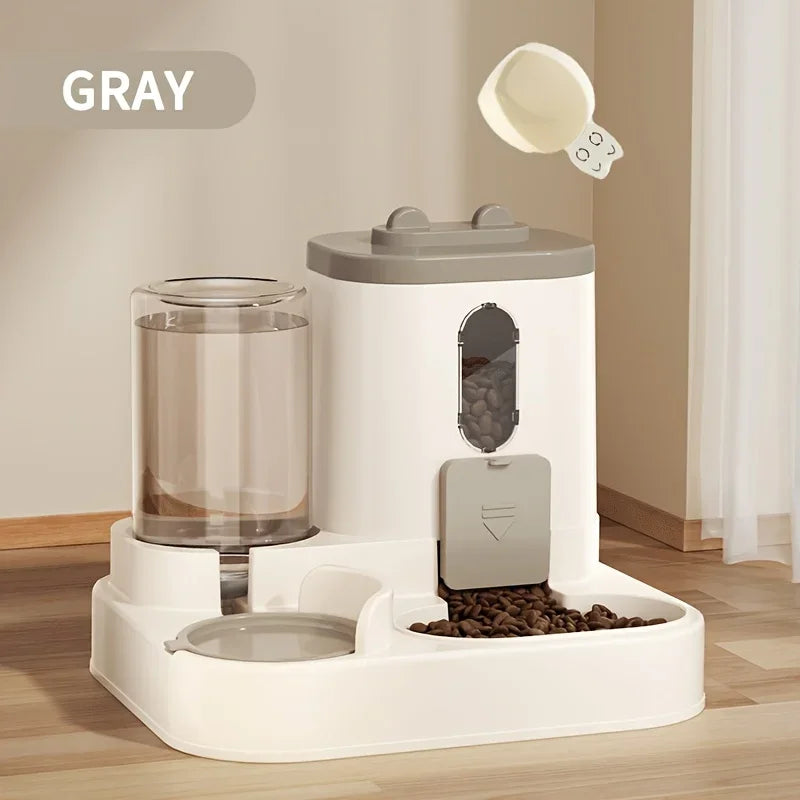 Dispensador de comida para gatos 2 en 1