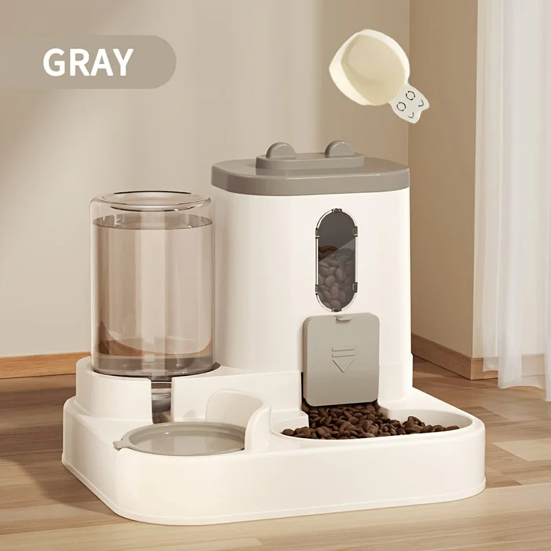 Dispensador de comida para gatos 2 en 1