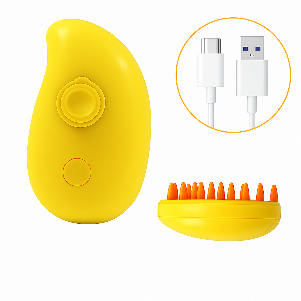 Cepillo de vapor para mascotas: Baño Express sem Estresse