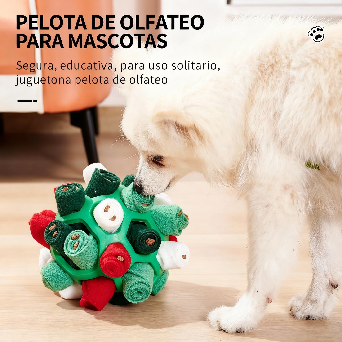 Pelota olfateadora para mascotas