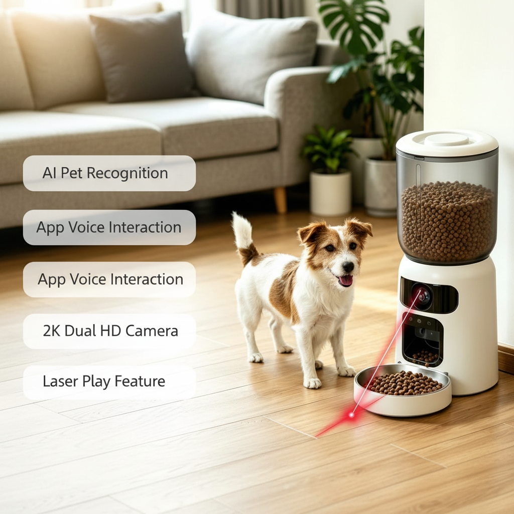 Automatic Pet Feeder with Camera and Timed Feeding – Smart Wi-Fi App Control for Dogs & Cats | pet accessories | Petly store.