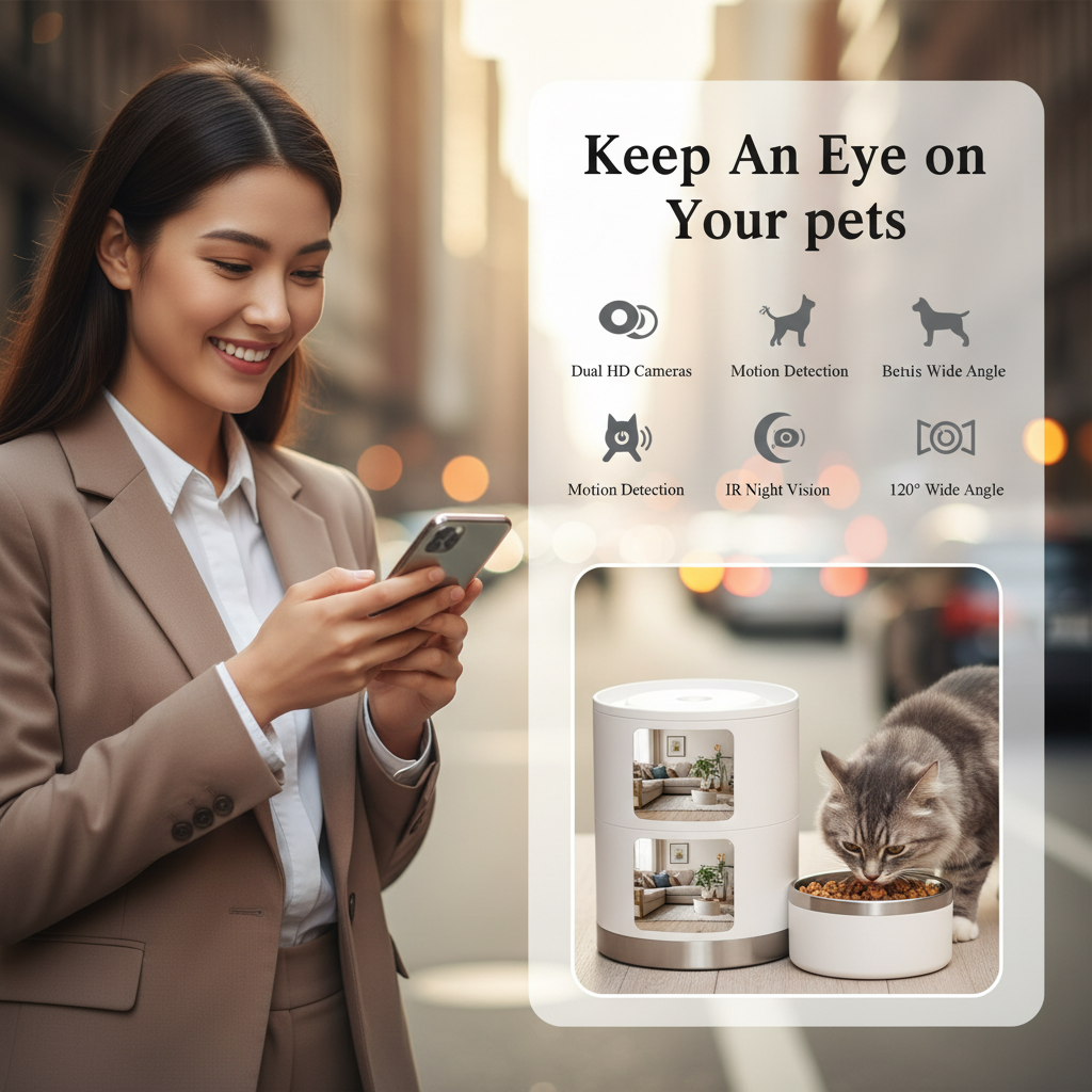 Automatic Pet Feeder with Camera and Timed Feeding – Smart Wi-Fi App Control for Dogs & Cats | pet accessories | Petly store.