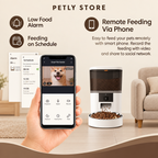 Warm-branded app and remote-feeding infographic